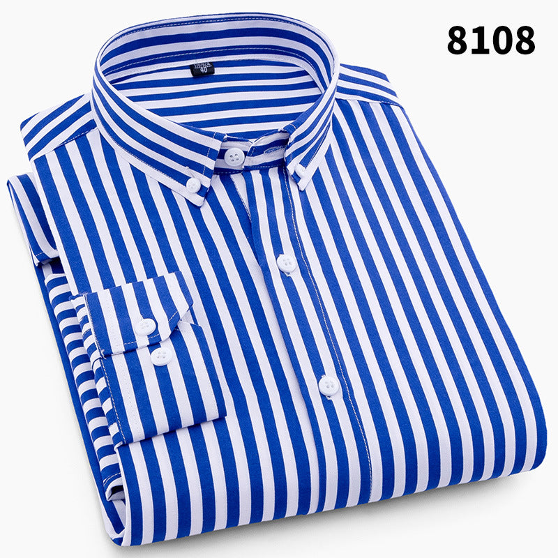 New Men's Printed Long-Sleeved Shirt, Korean Style Slim Fit, Youth