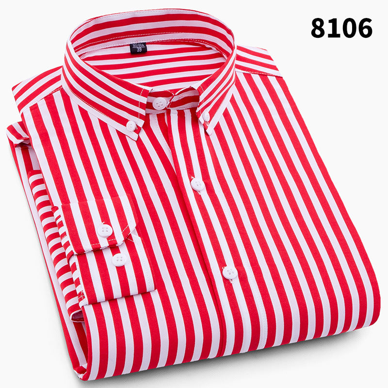 New Men's Printed Long-Sleeved Shirt, Korean Style Slim Fit, Youth