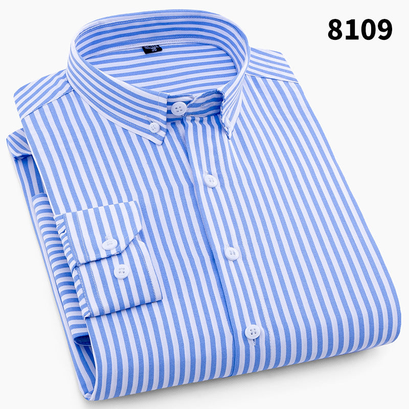 New Men's Printed Long-Sleeved Shirt, Korean Style Slim Fit, Youth