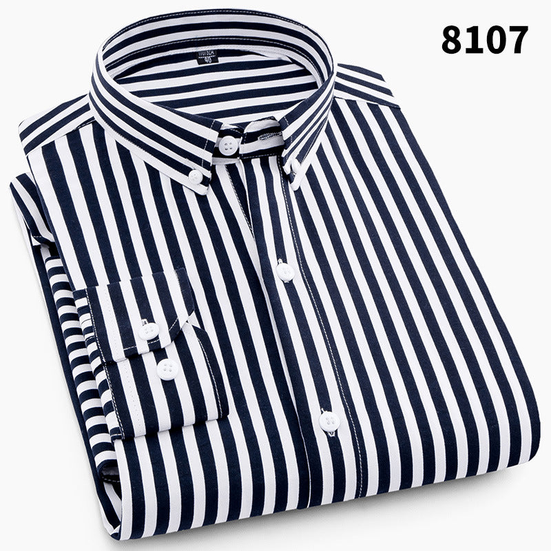 New Men's Printed Long-Sleeved Shirt, Korean Style Slim Fit, Youth