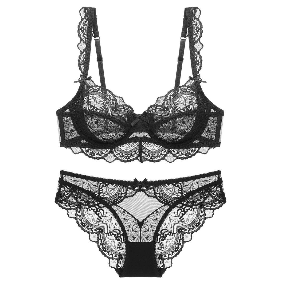 Ultra-Thin Sponge-Free Transparent Bra with Big Breasts and Small Lace Bra