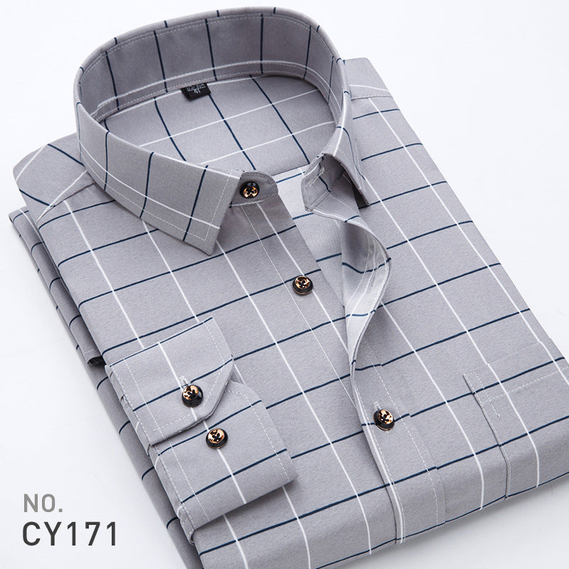 New Men's Printed Long-Sleeved Shirt, Korean Style Slim Fit, Youth