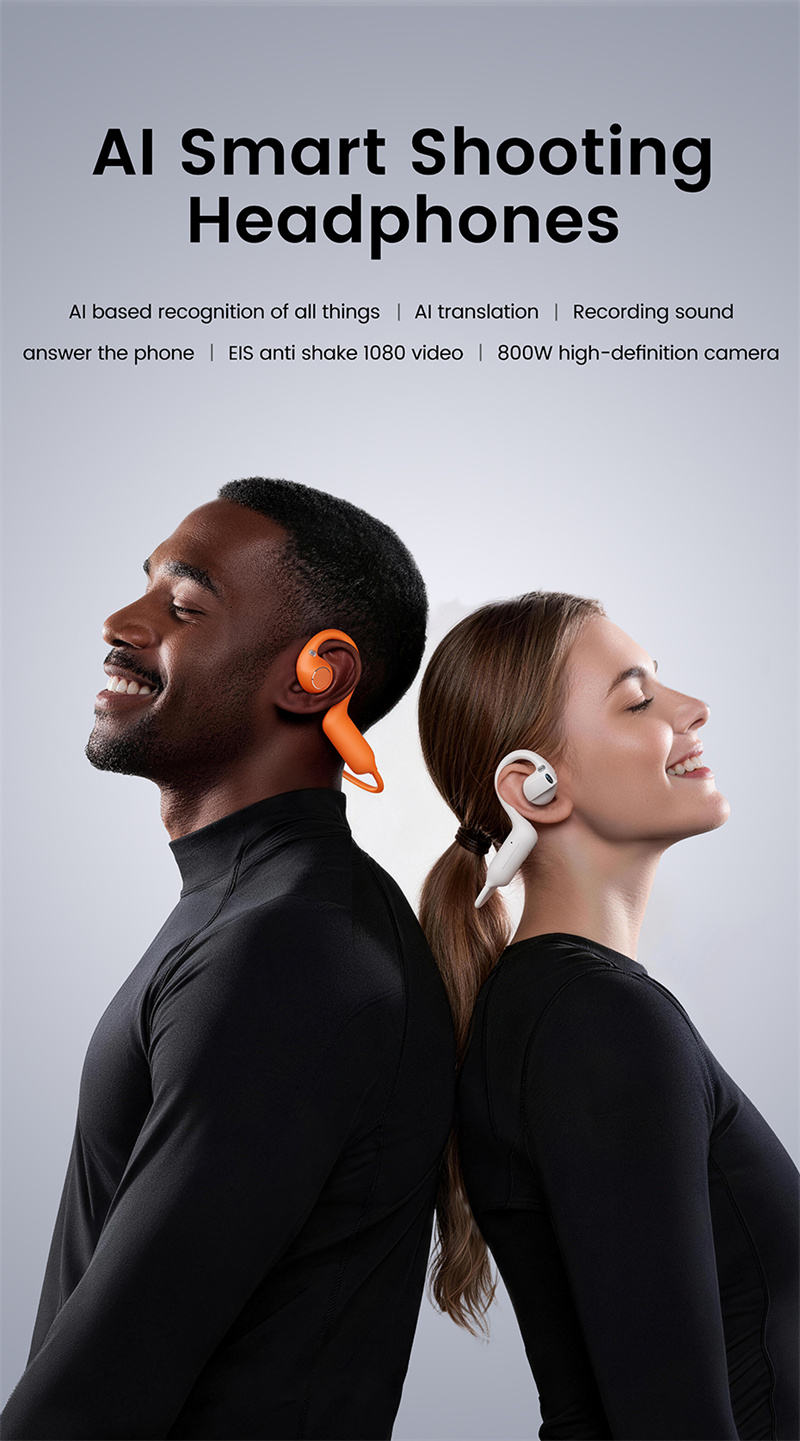 E12 AI Smart Earbuds With 8MP Inbuilt Camera