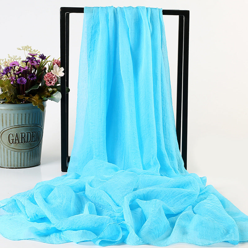 Candy Summer New Sun Protection Shawl Chiffon Imitation Silk Scarf Seaside