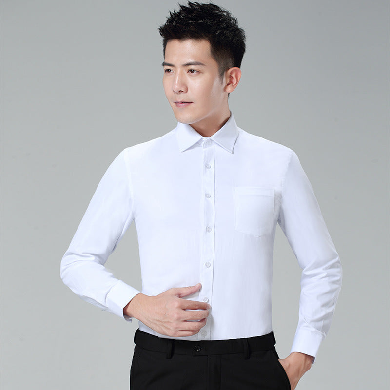 Men's Long-Sleeved White Shirt Autumn and Winter Loose Bottoming Business