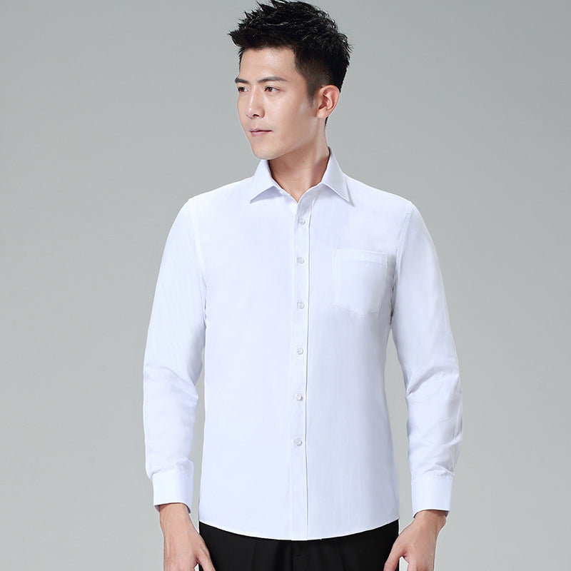 Men's Long-Sleeved White Shirt Autumn and Winter Loose Bottoming Business