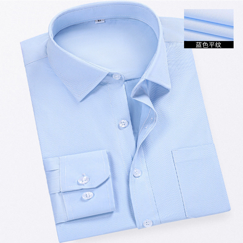 Men's Long-Sleeved White Shirt Autumn and Winter Loose Bottoming Business