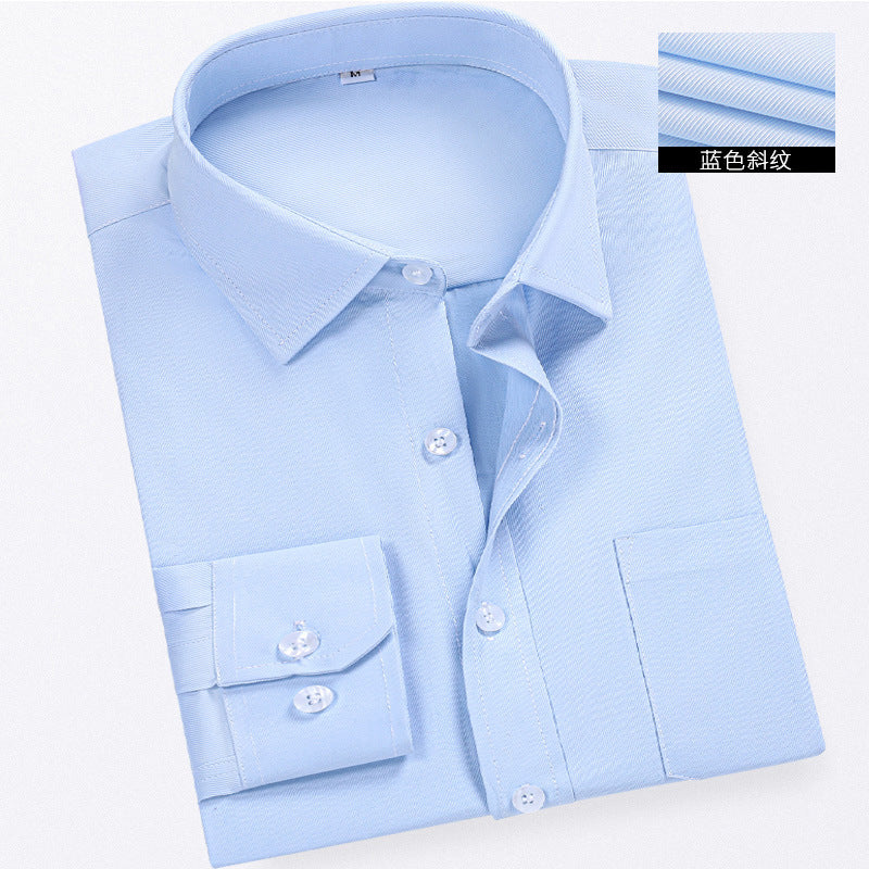 Men's Long-Sleeved White Shirt Autumn and Winter Loose Bottoming Business