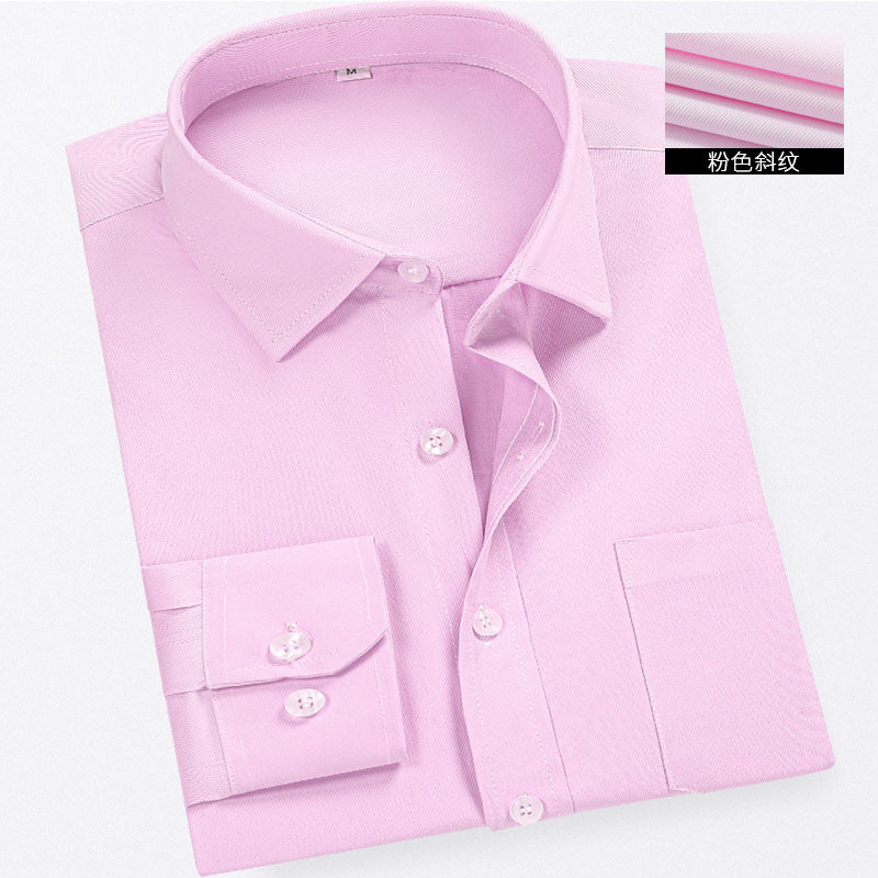 Men's Long-Sleeved White Shirt Autumn and Winter Loose Bottoming Business