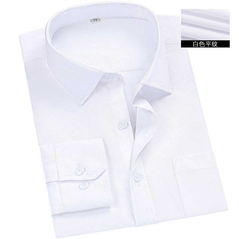 Men's Long-Sleeved White Shirt Autumn and Winter Loose Bottoming Business