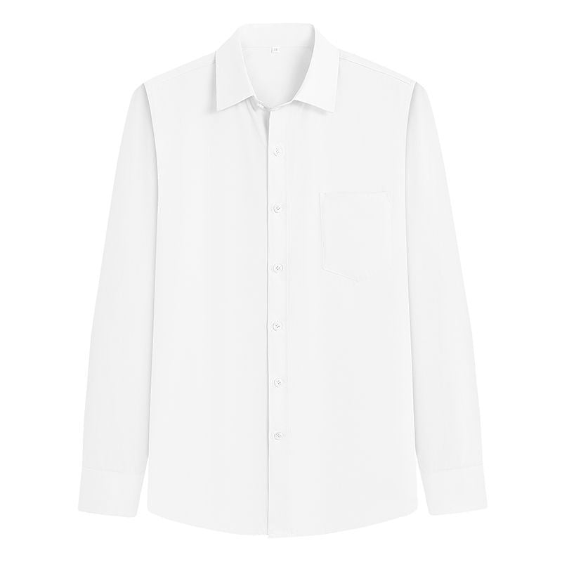 Men's Long-Sleeved White Shirt Autumn and Winter Loose Bottoming Business