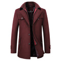Autumn and Winter Double Collar Wool Coat Men's Coat Casual Mid-length