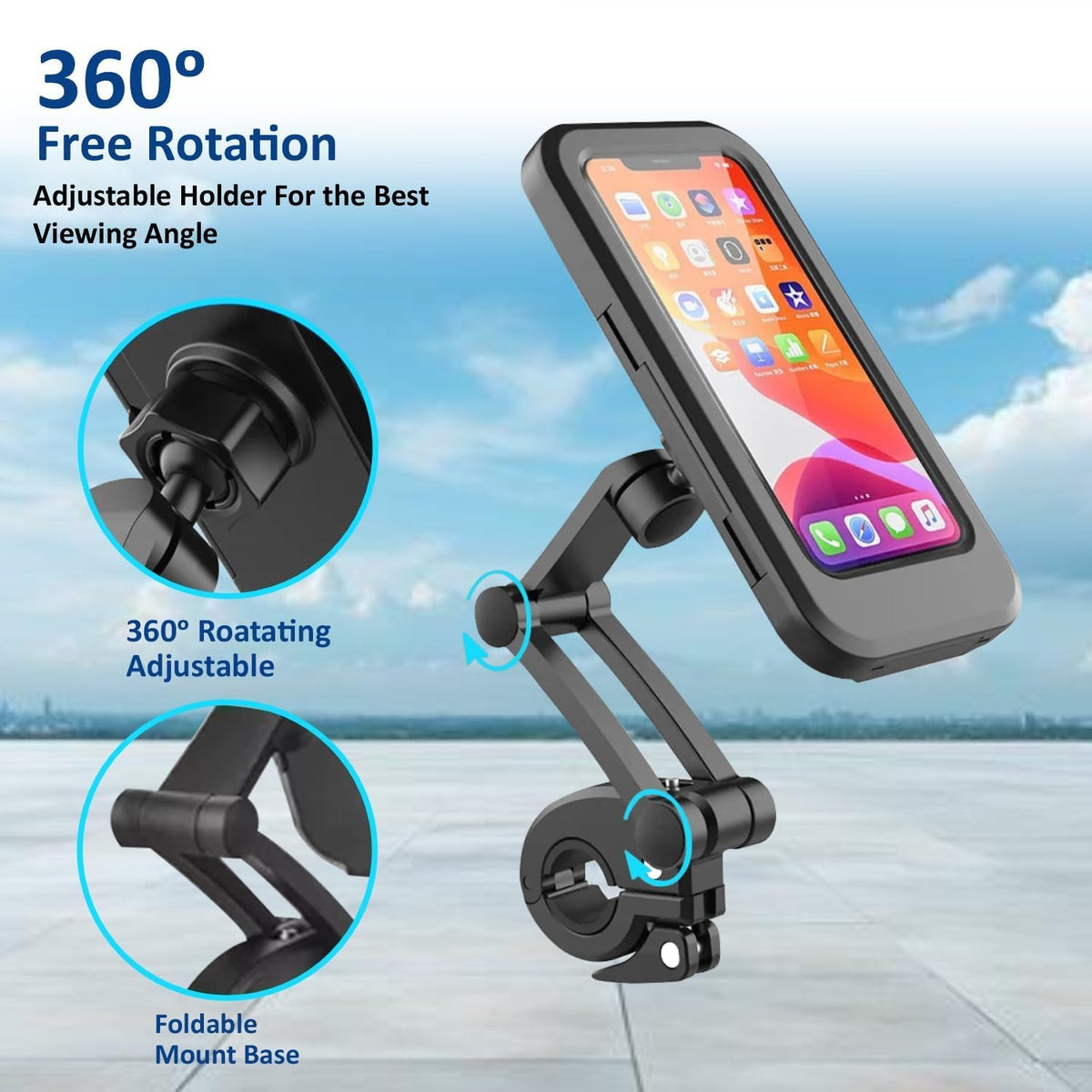 360° Rotatable Waterproof Bike Mobile Holder