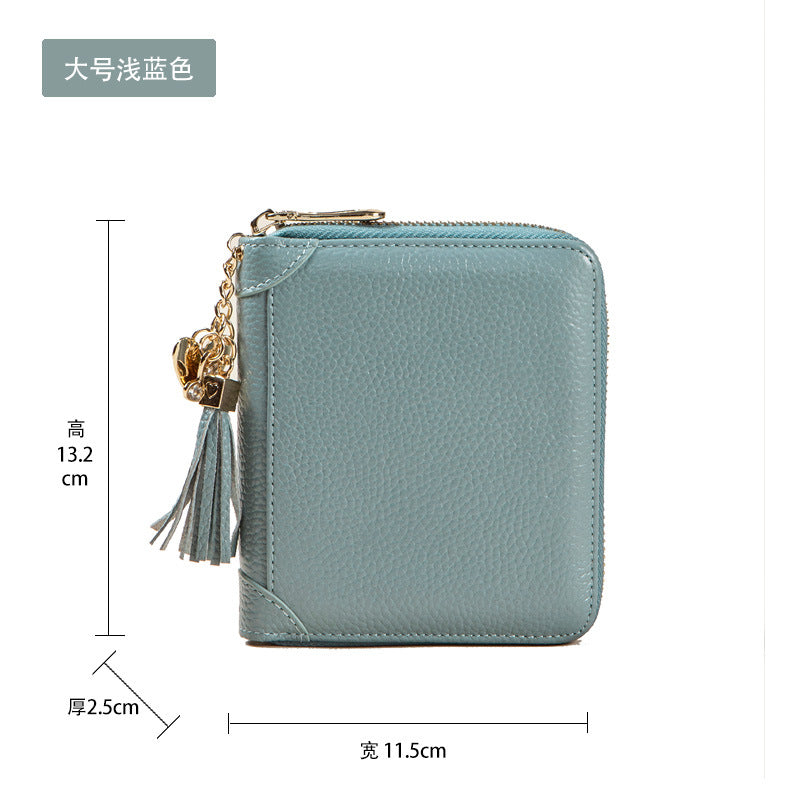 Card Bag Women's Multi-Card Cowhide Anti-Theft Brush RFID Leather