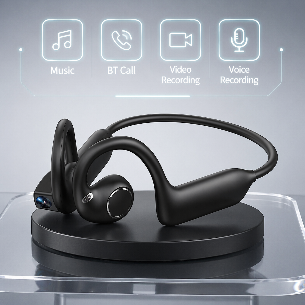 E12 AI Smart Earbuds With 8MP Inbuilt Camera