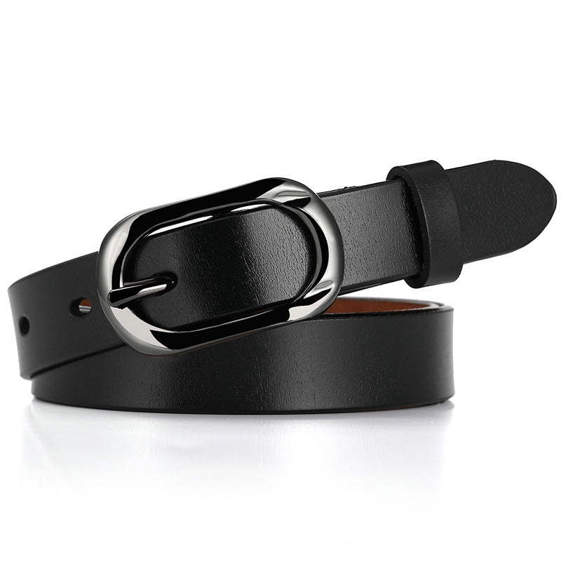 New Women's Cowhide Belt Pin Buckle Genuine Leather Belt Casual Fashion