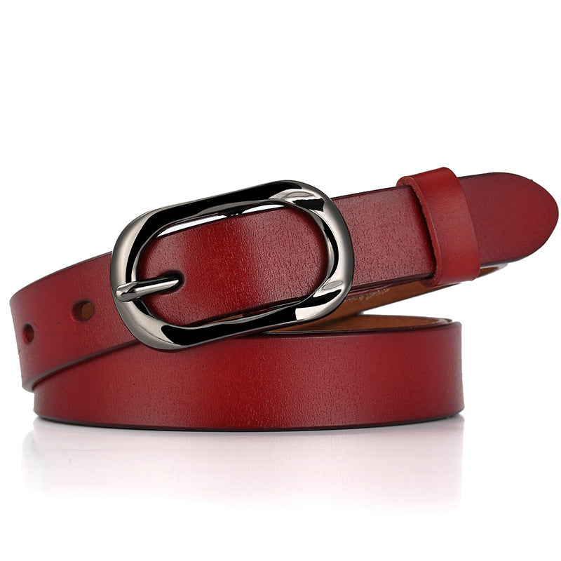 New Women's Cowhide Belt Pin Buckle Genuine Leather Belt Casual Fashion