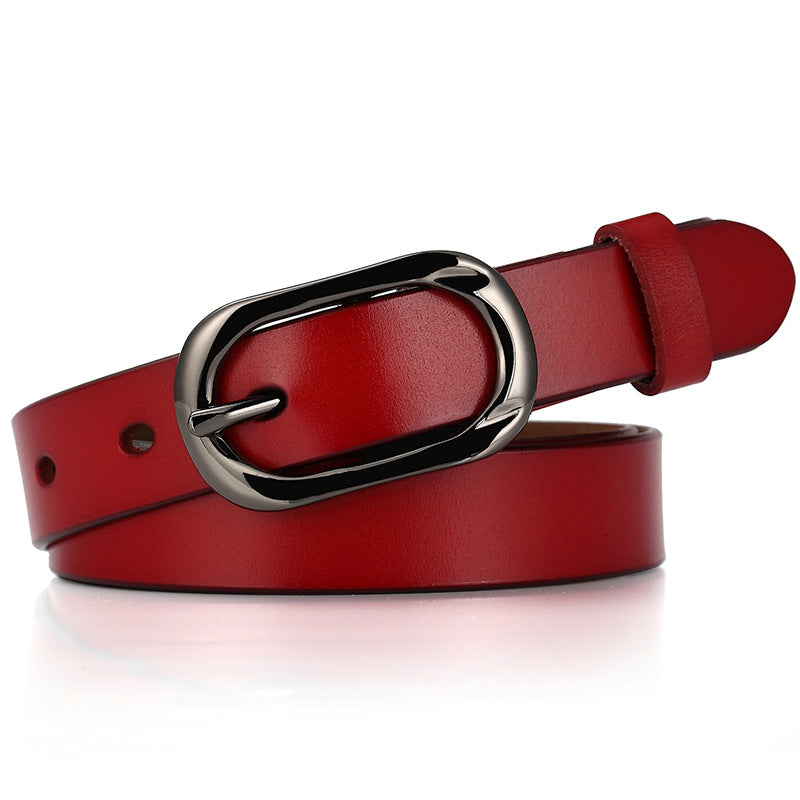 New Women's Cowhide Belt Pin Buckle Genuine Leather Belt Casual Fashion