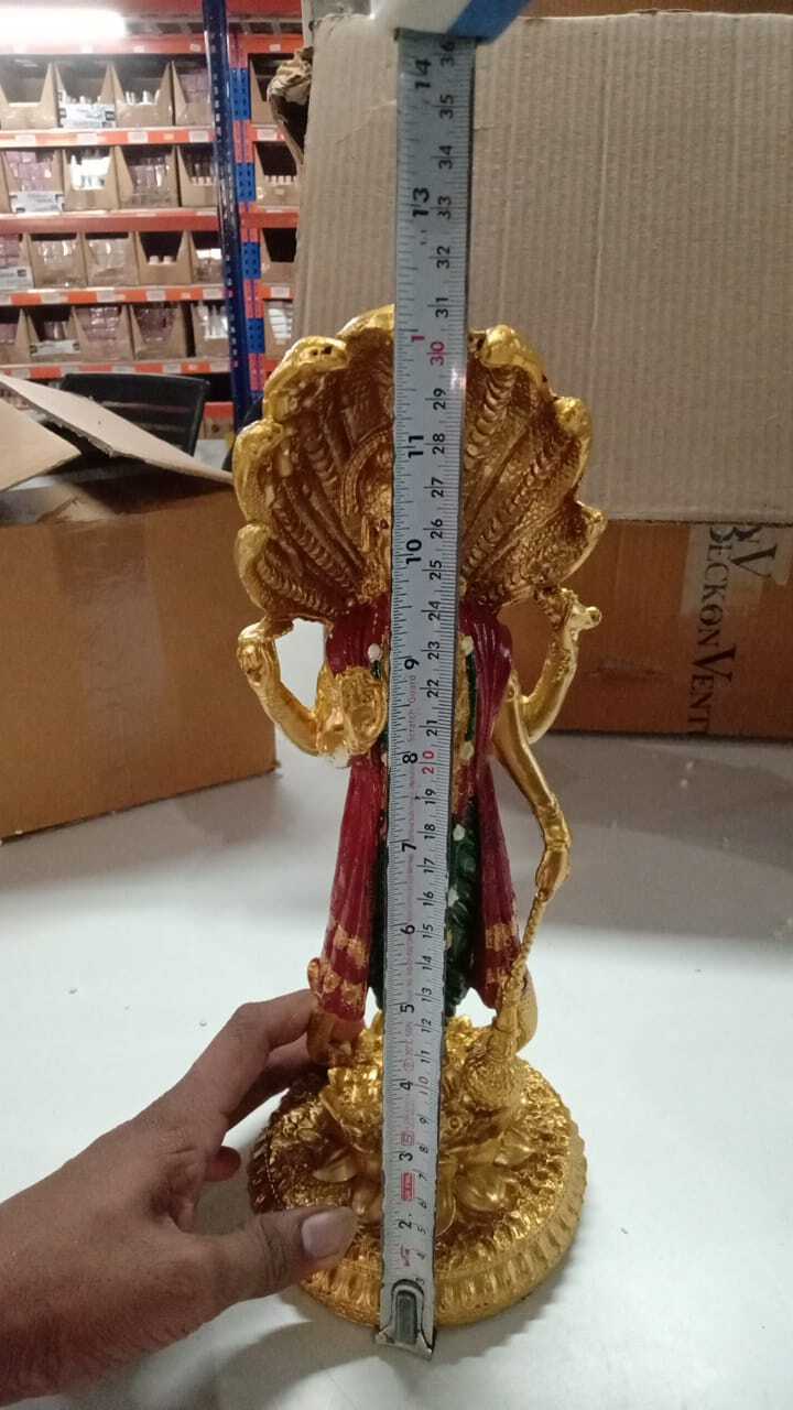 Lord Vishnu Standing Idol Antique Finish - 12 Inch