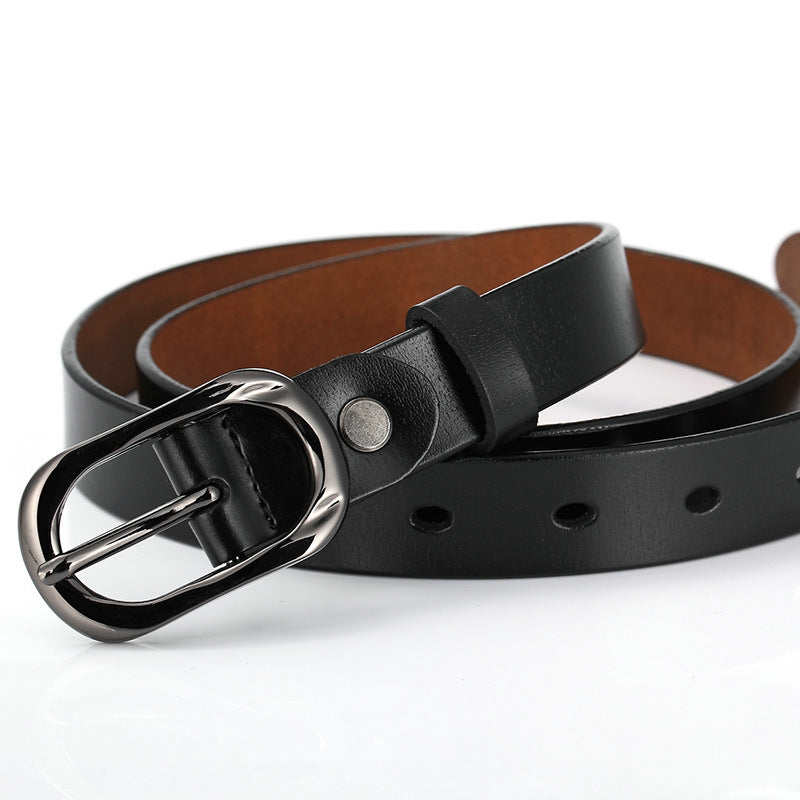 New Women's Cowhide Belt Pin Buckle Genuine Leather Belt Casual Fashion