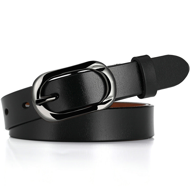 New Women's Cowhide Belt Pin Buckle Genuine Leather Belt Casual Fashion