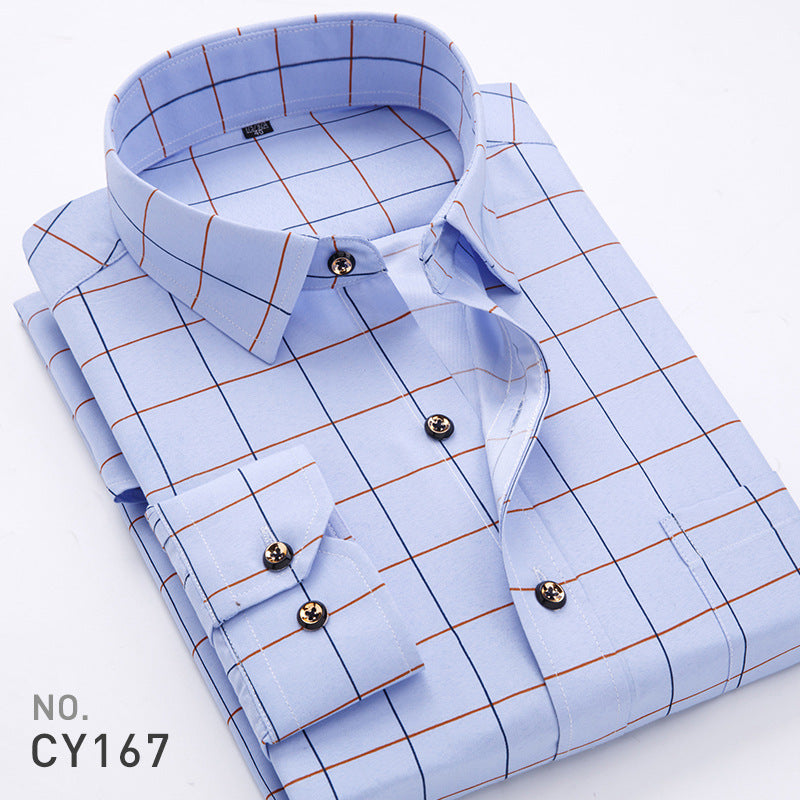 New Men's Printed Long-Sleeved Shirt, Korean Style Slim Fit, Youth