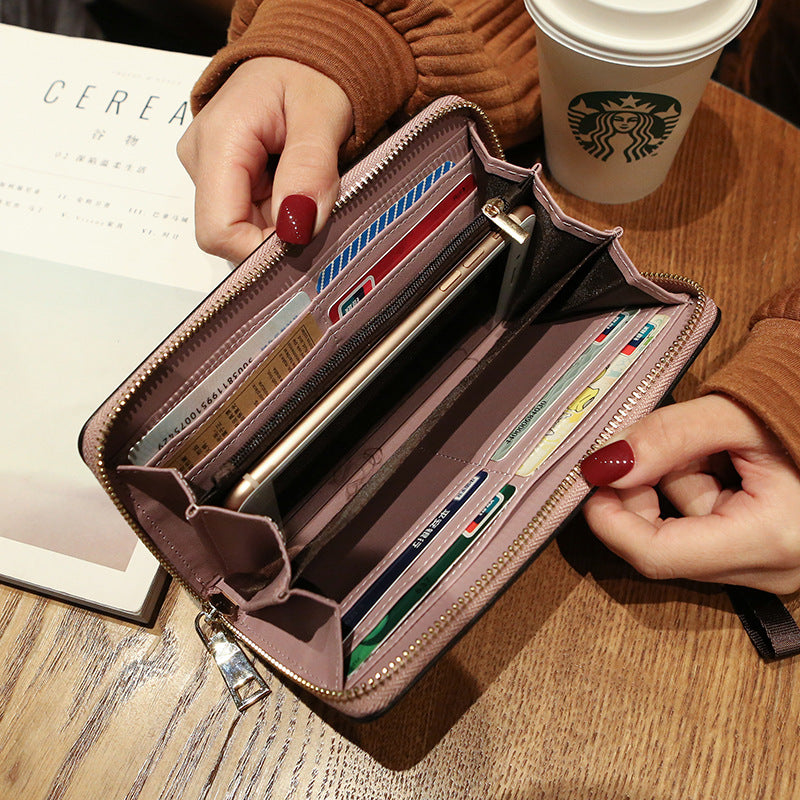 Lonny Women's Hand-Held Long Wallet Korean Style Handbag Multi-Functional