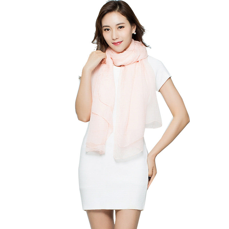 Candy Summer New Sun Protection Shawl Chiffon Imitation Silk Scarf Seaside