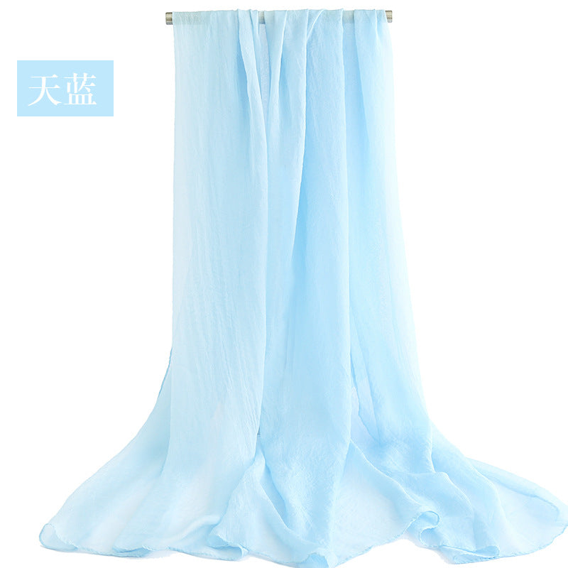 Candy Summer New Sun Protection Shawl Chiffon Imitation Silk Scarf Seaside
