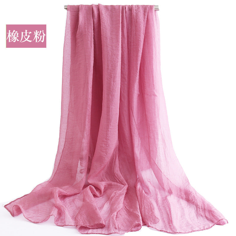 Candy Summer New Sun Protection Shawl Chiffon Imitation Silk Scarf Seaside
