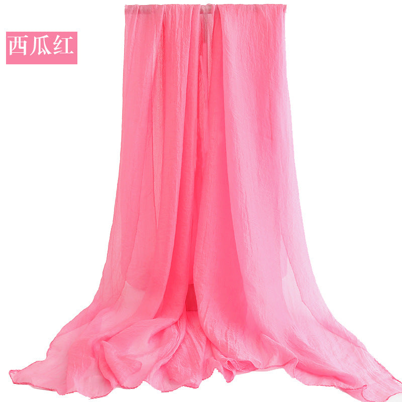 Candy Summer New Sun Protection Shawl Chiffon Imitation Silk Scarf Seaside