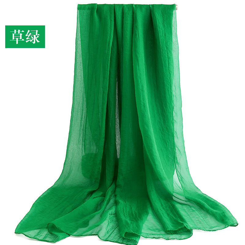 Candy Summer New Sun Protection Shawl Chiffon Imitation Silk Scarf Seaside