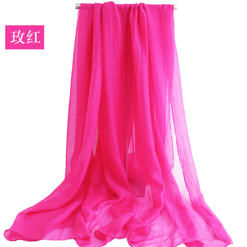 Candy Summer New Sun Protection Shawl Chiffon Imitation Silk Scarf Seaside