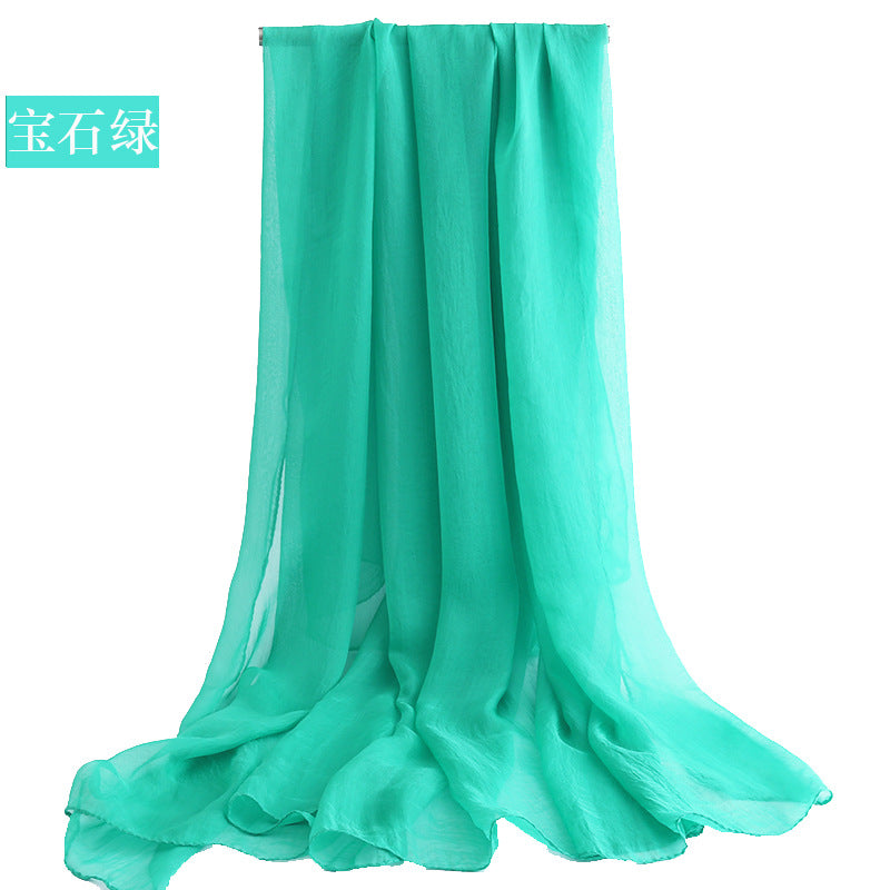 Candy Summer New Sun Protection Shawl Chiffon Imitation Silk Scarf Seaside