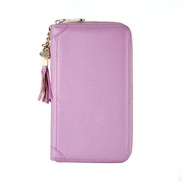 Card Bag Women's Multi-Card Cowhide Anti-Theft Brush RFID Leather