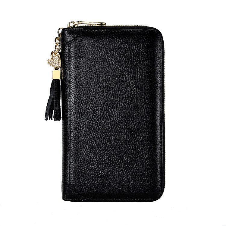 Card Bag Women's Multi-Card Cowhide Anti-Theft Brush RFID Leather