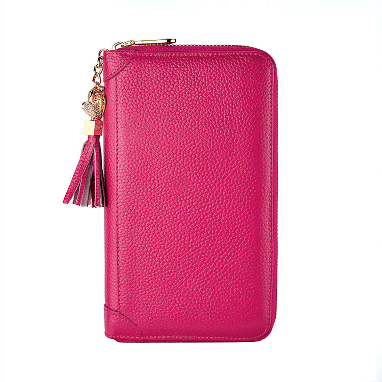 Card Bag Women's Multi-Card Cowhide Anti-Theft Brush RFID Leather