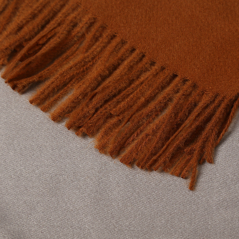 Autumn and Winter Sky Pure Color Imitation Cashmere Scarf Single Color