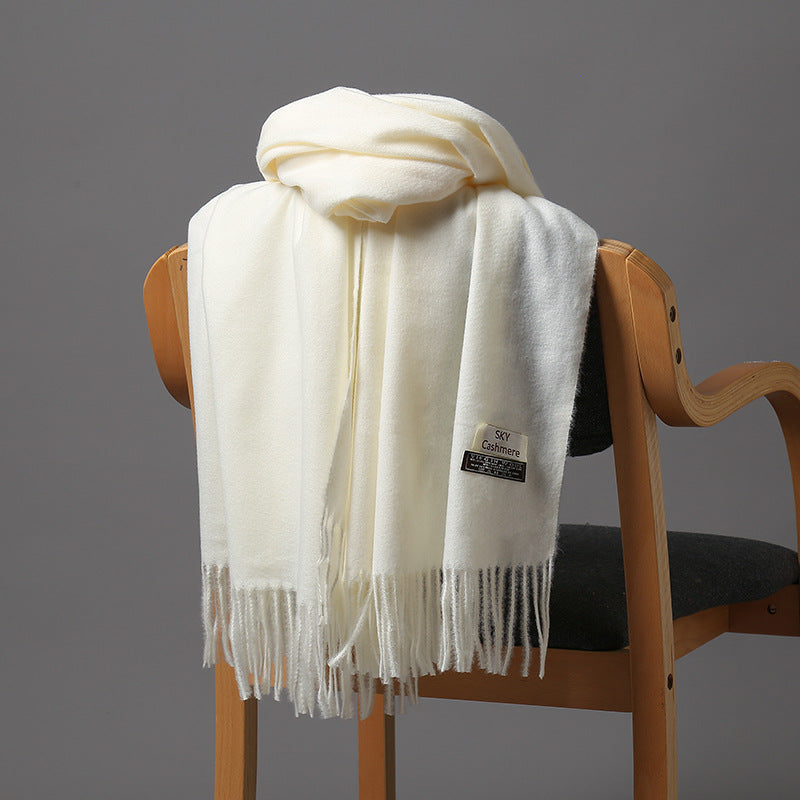 Autumn and Winter Sky Pure Color Imitation Cashmere Scarf Single Color