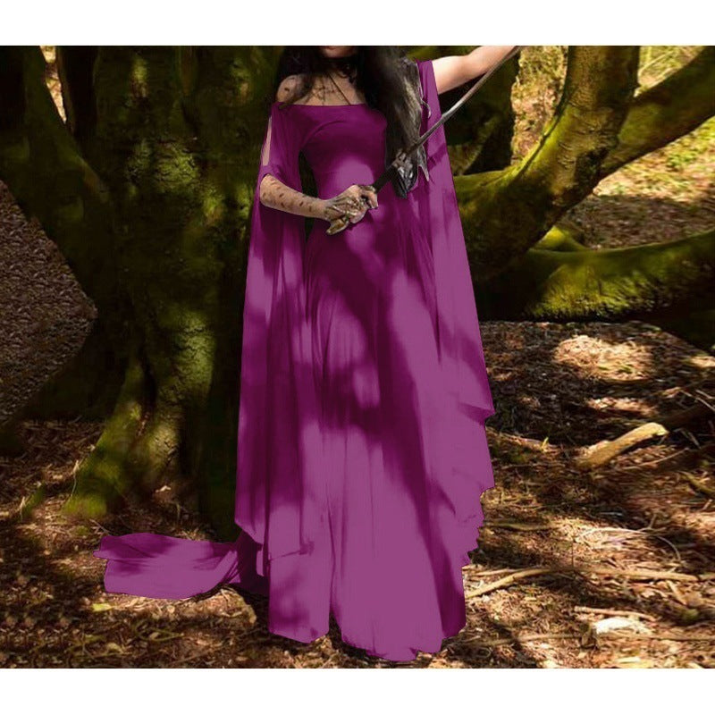 2018wish New party Long Sleeve Crewneck Belt Women Dress Halloween Women's