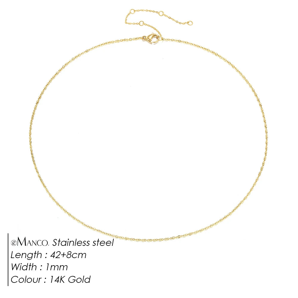 EManco Women's Stainless Steel Link Chain Necklace & Collare Choker