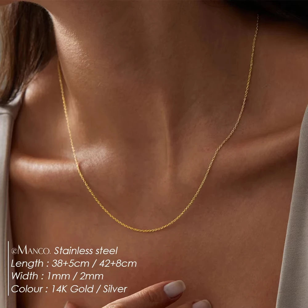 EManco Women's Stainless Steel Link Chain Necklace & Collare Choker
