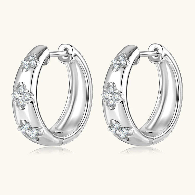 925 Sterling Silver Round Moissanite Earrings (1.8mm, 1.5mm, 1.3mm)