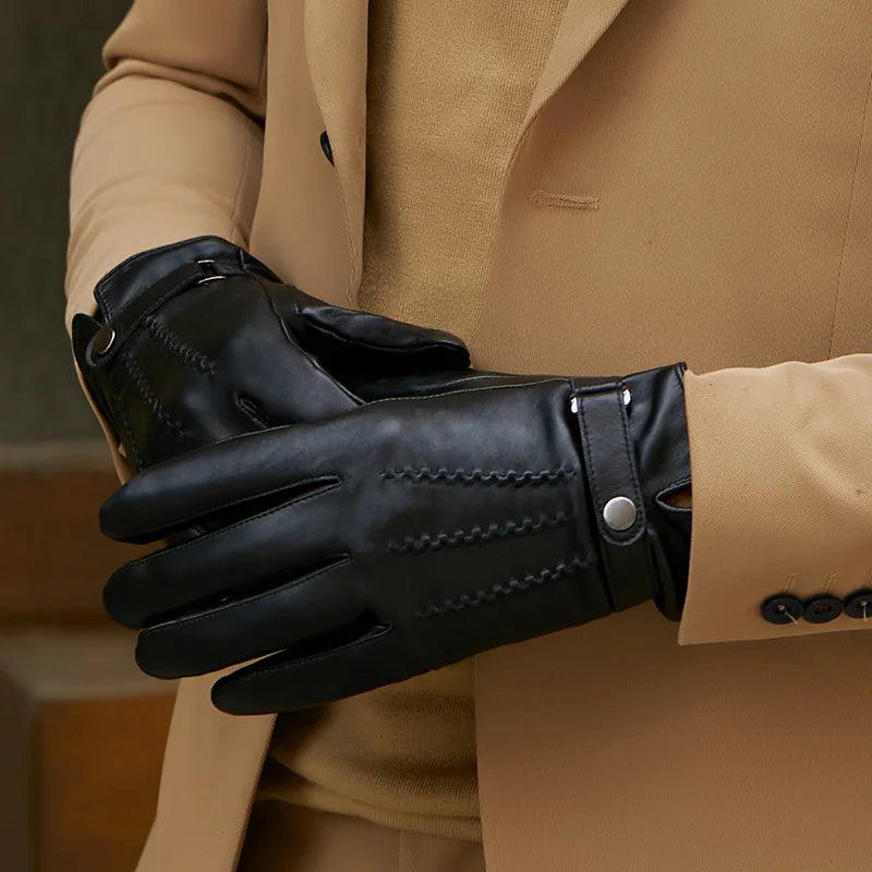 Avenzo Sheepskin Leather Winter Riding Gloves