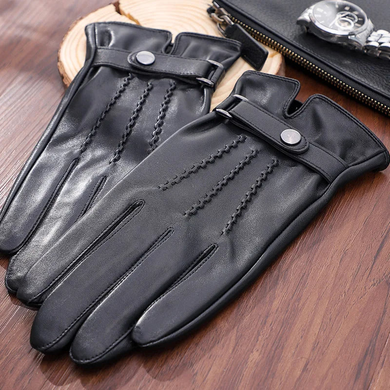Avenzo Sheepskin Leather Winter Riding Gloves