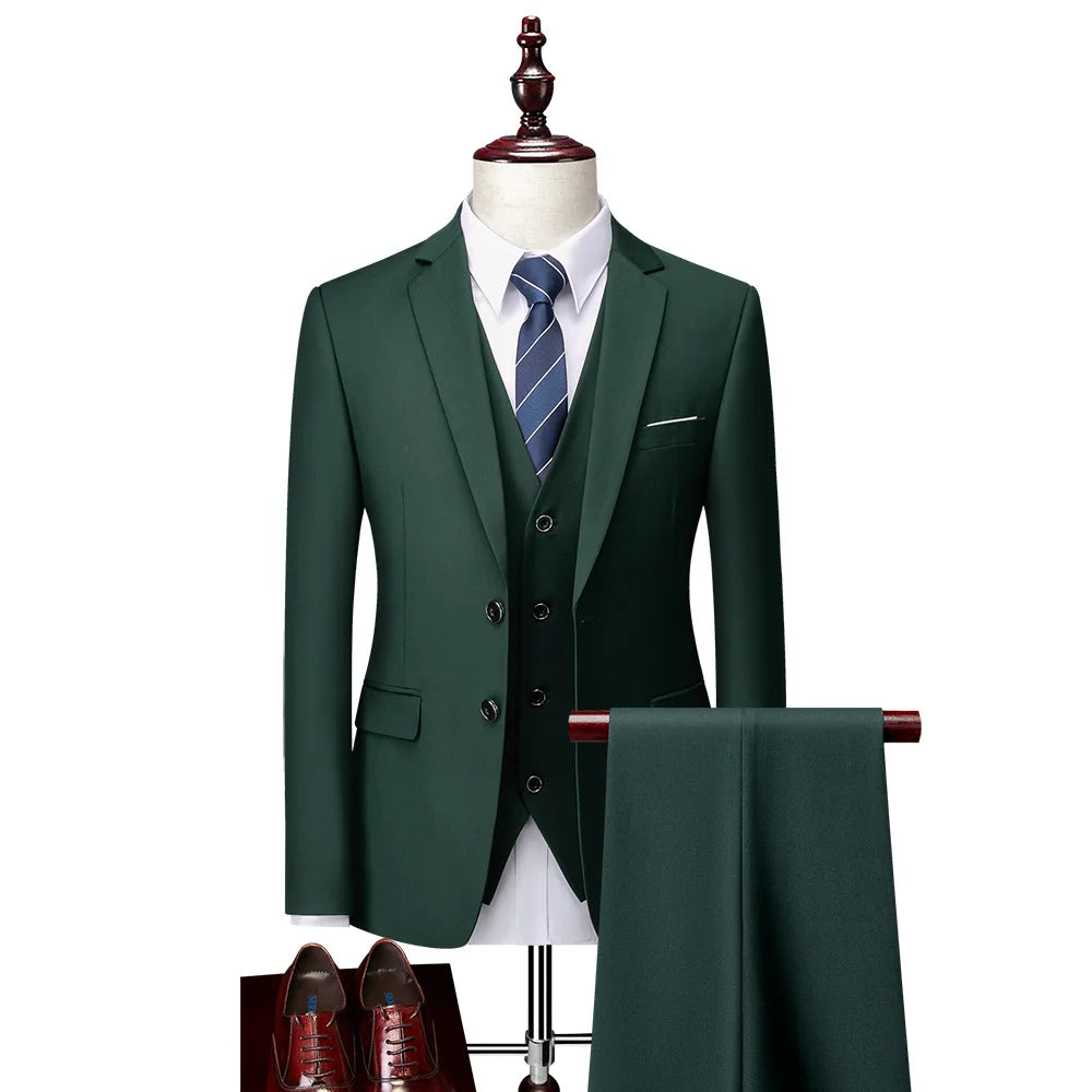 Fashion Boutique Plaid Casual Business Men's Suit Groom Wedding Dress