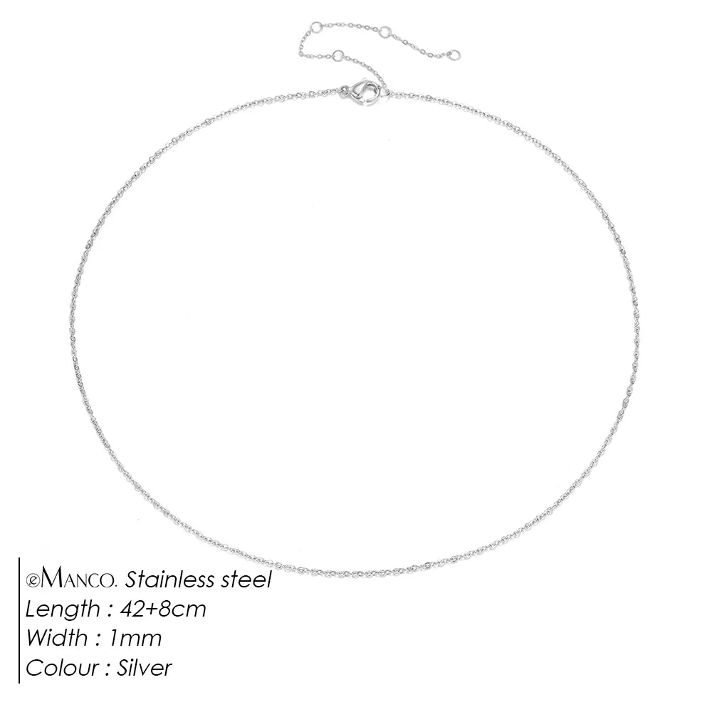 EManco Women's Stainless Steel Link Chain Necklace & Collare Choker
