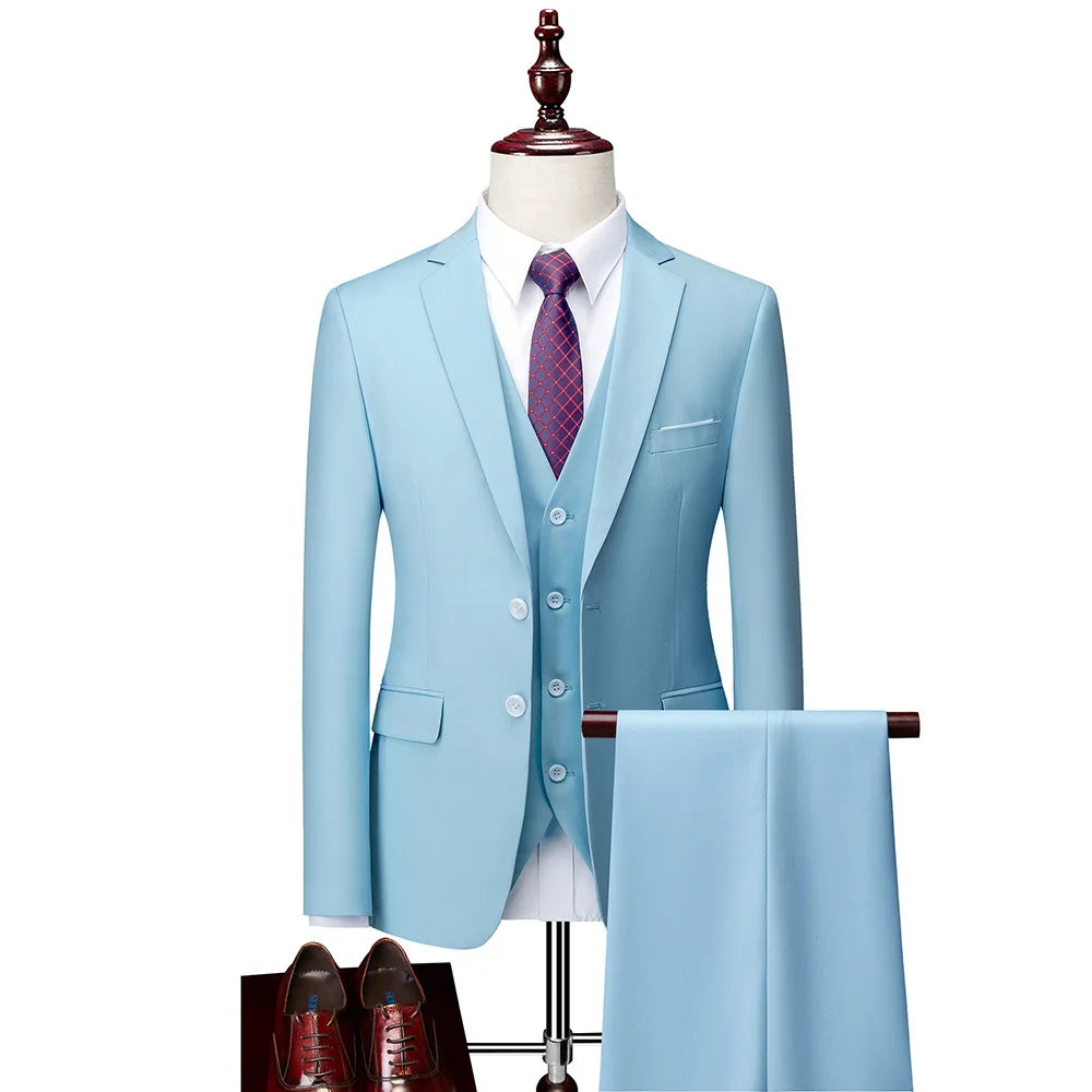 Fashion Boutique Plaid Casual Business Men's Suit Groom Wedding Dress