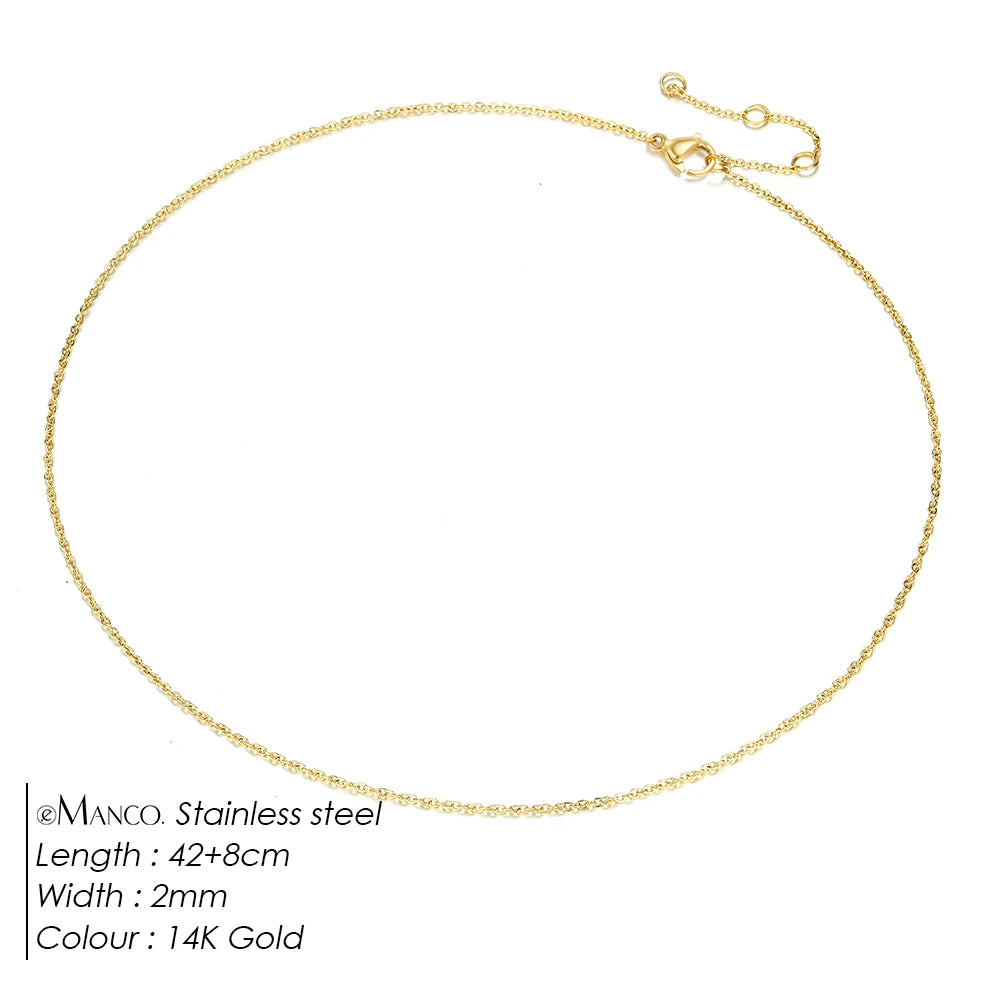 EManco Women's Stainless Steel Link Chain Necklace & Collare Choker
