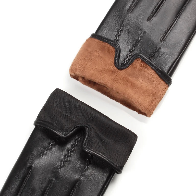 Avenzo Sheepskin Leather Winter Riding Gloves